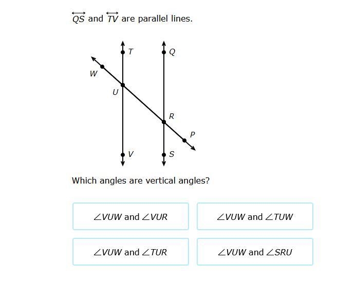 Which angles are verticle angles?-example-1