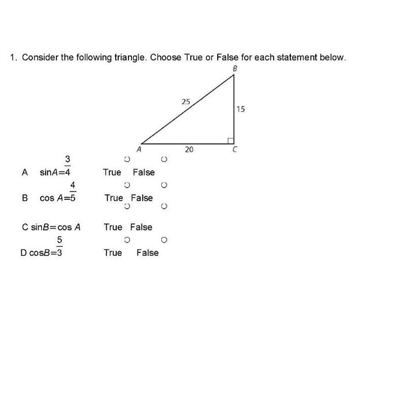 Choose True it False for each statement below.-example-1