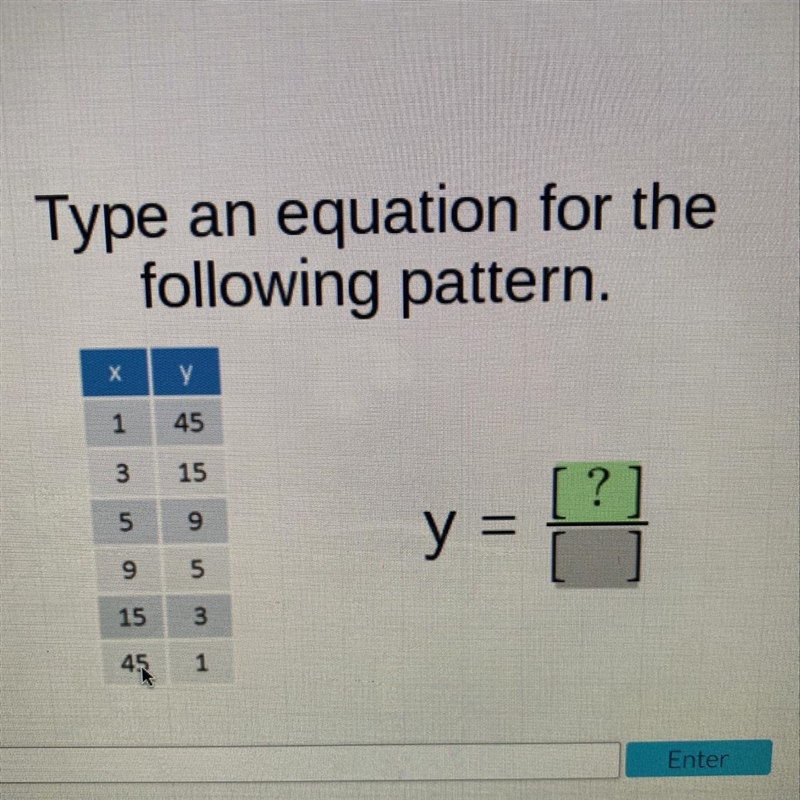 Type an equation for the following pattern.-example-1