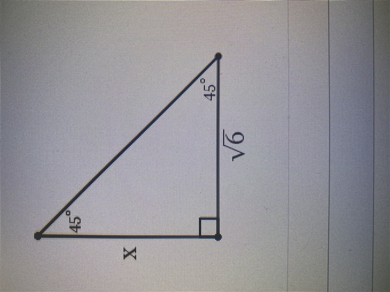 Find the length of the side x in simplest radical form with a rational denominator-example-1