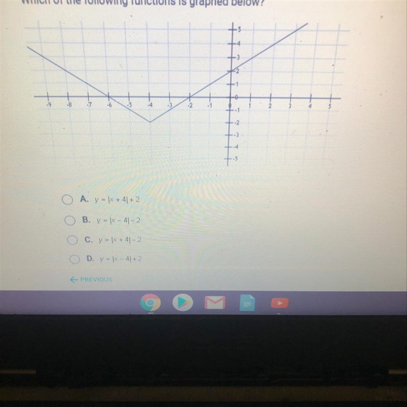 Which of the following functions is graphed below?-example-1