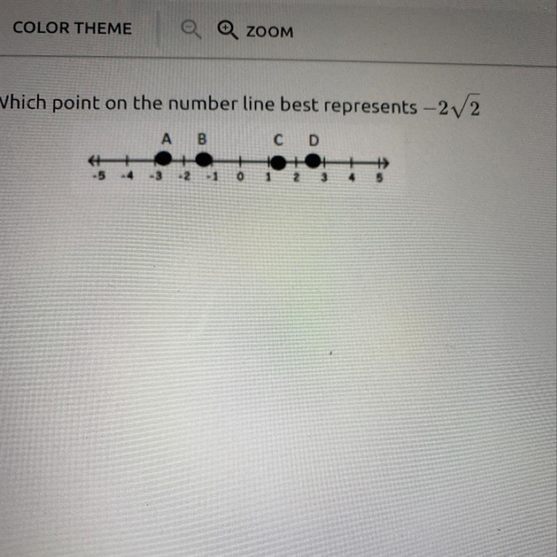 Which point on the number line best represents -2/2-example-1