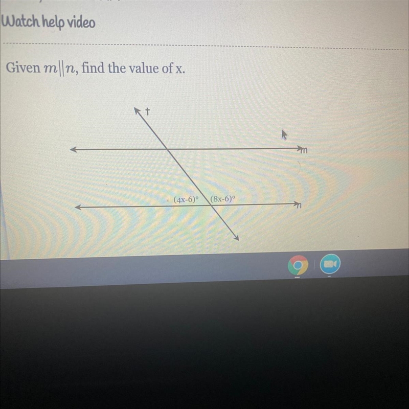 Help pls! Given m||n, find the value of x. (4x-6) (8x-6)-example-1