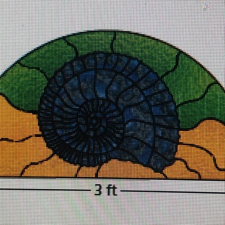 Find the perimeter of the window to the nearest hundredth. 3 ft-example-1