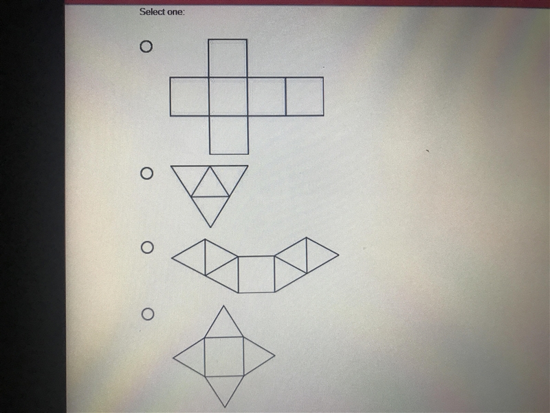 I need help, Paul drew a net for a square pyramid. Which figure could be the one Paul-example-1