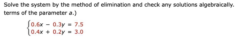 Solve the system by the method of elimination.-example-1