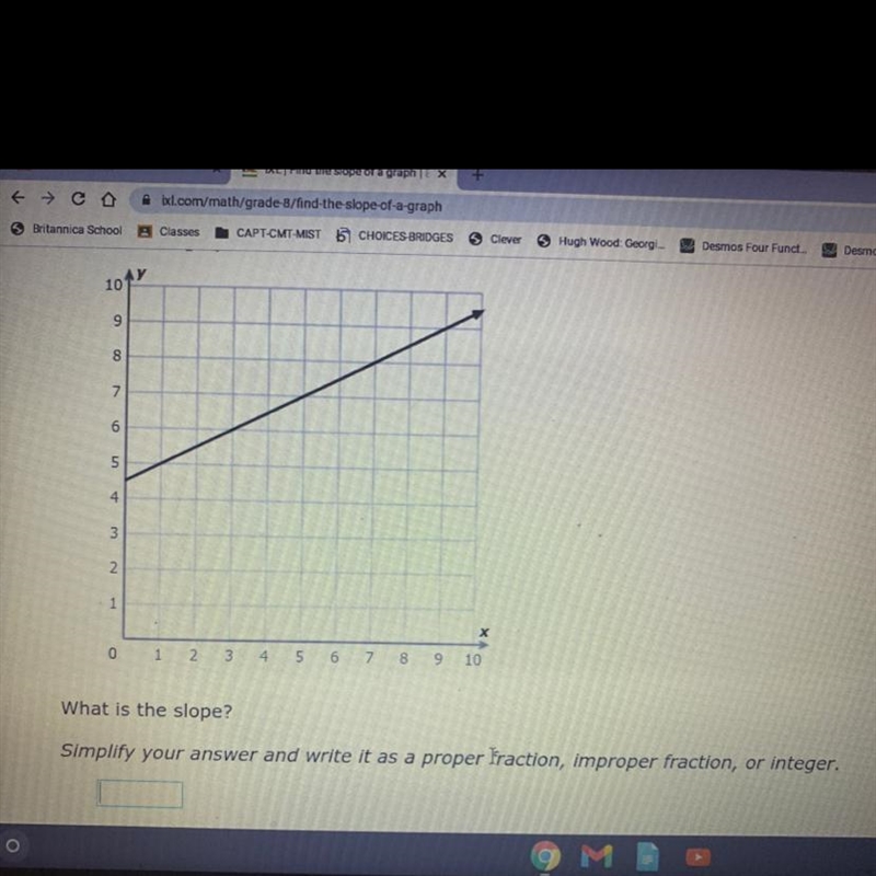 What is the slope ? Simplify your answer and write it as a proper fraction , improper-example-1