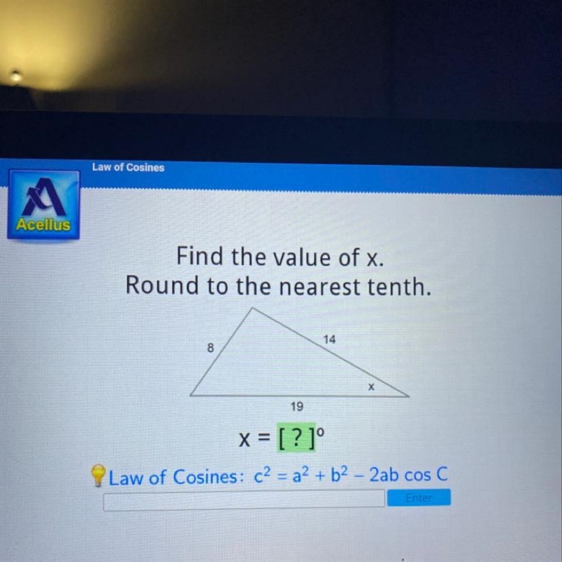 Find the value of x. Round to the nearest tenth.-example-1