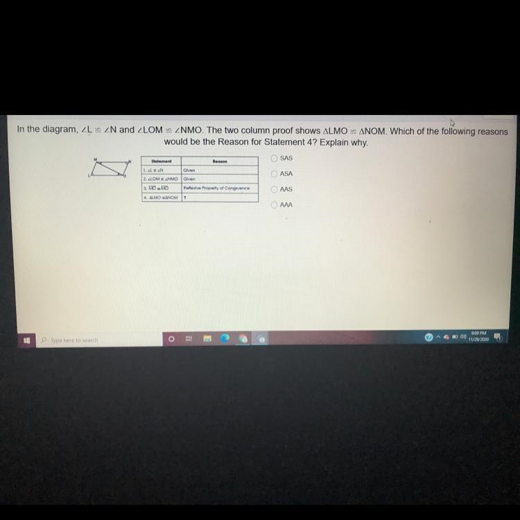 In the diagram, L= N and would be the Reason for Statement 4? Explain with Stem As-example-1