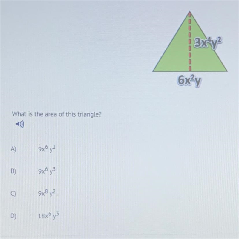 Helpp? Please! What’s the area of this triangle?-example-1