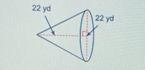 What is the volume of the cone? A 4,625.36 yd B. 2,876.7 yd C. 4,258.44 yd D. 2,787.64 yd-example-1