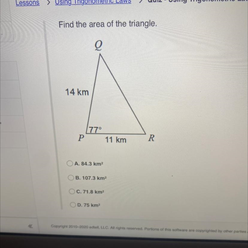 Find the area of the triangle.-example-1