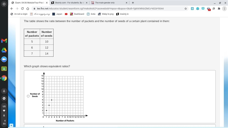 The table shows the ratio between the number of packets and the number of seeds of-example-1