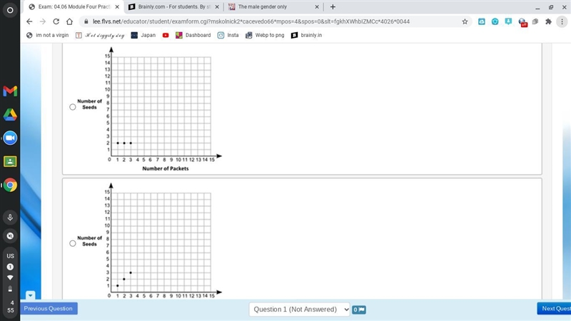 The table shows the ratio between the number of packets and the number of seeds of-example-2