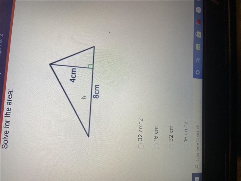 Solve to find the area:-example-1