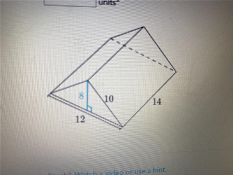 Find the surface area of the triangular prism shown below .-example-1