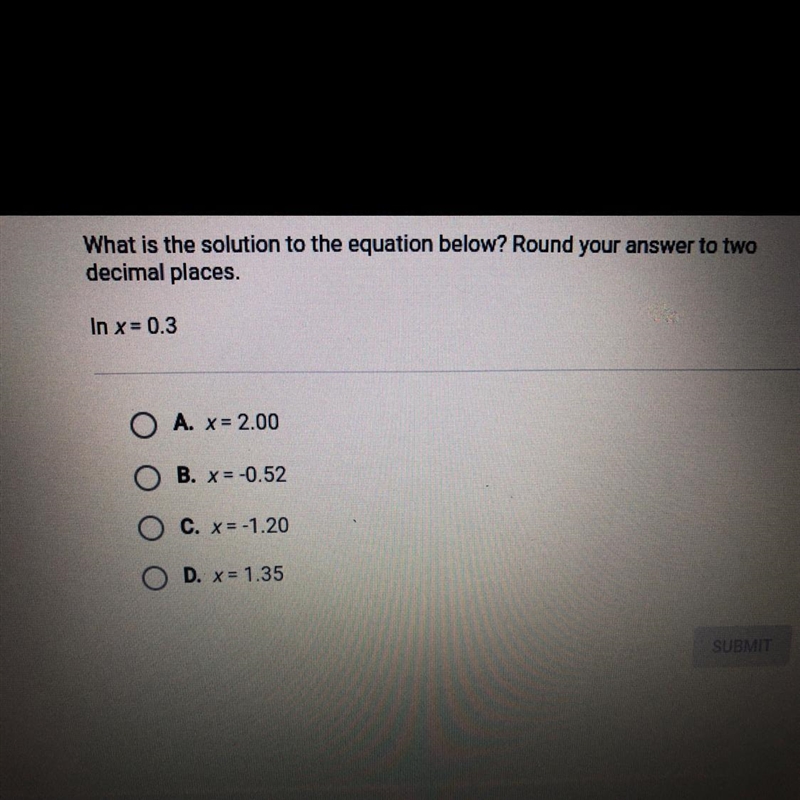 What is the solution to the equation below? Round your answer to two decimal places-example-1