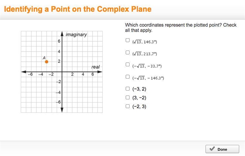 Which coordinates represent the plotted point? Check all that apply.-example-1