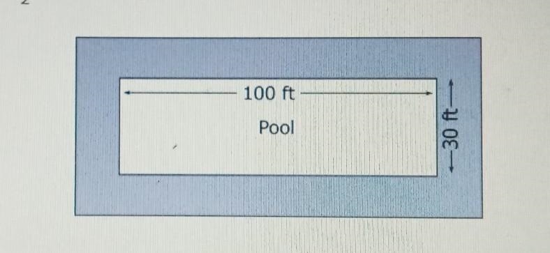 The figure shows a walkway around a swimming pool. The width of the walkway is 4 1/2 ft-example-1