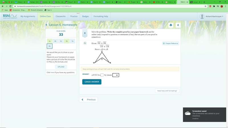 Complete each statement from the information given and state the reasons and the triangle-example-3