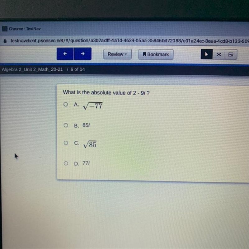 What is the absolute value of 2 - 9i ? Help me out-example-1