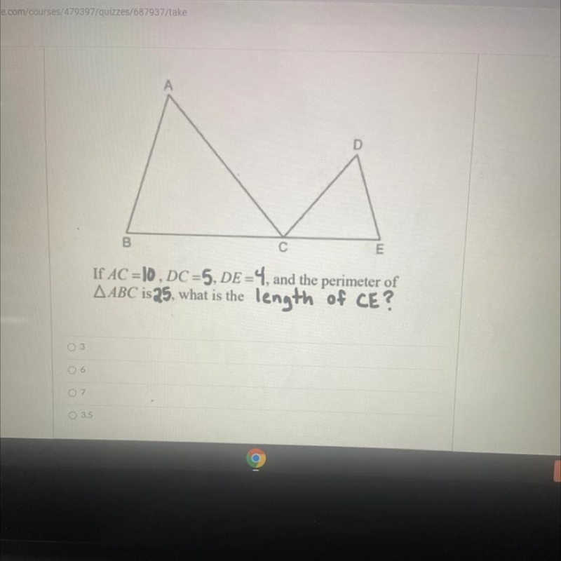 What the length of CE?-example-1