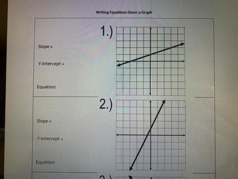 Find slope and y-Intercept Write equation Help please!!-example-1