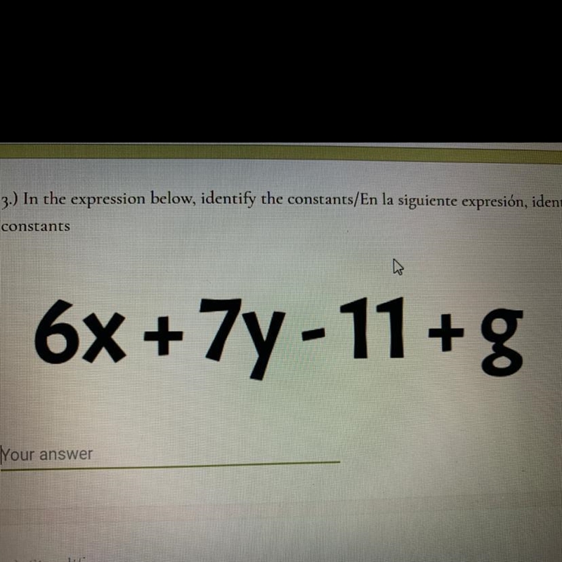 What is the Constant in this Expression?-example-1