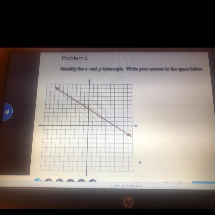 Identify the x- and y-intercepts.-example-1