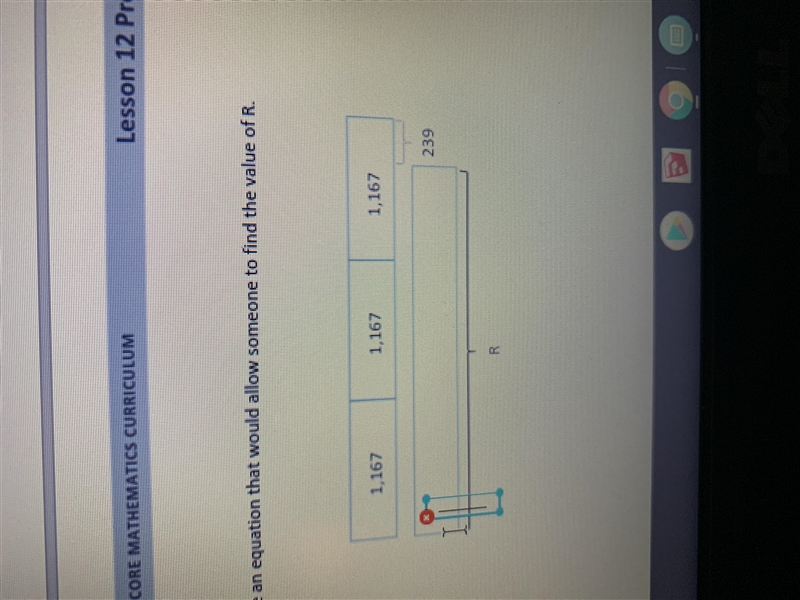 How do I write an equation that would allow someone to find the value of R-example-1