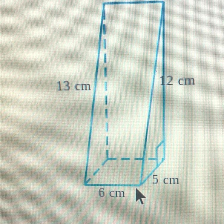 Find the surface area of this triangular prism. Be sure to include the correct unit-example-1