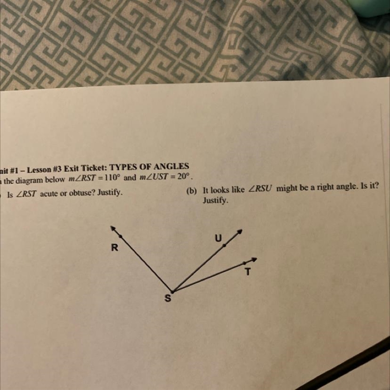 It looks like rsu might be a right angle is it? Please help with A and B-example-1