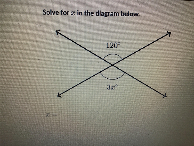 Please help! Solve for x in the diagram below-example-1