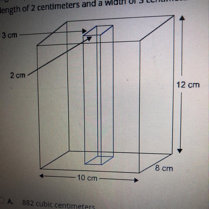 A rectangular prism made of wood has a length of 10 centimeters, a width of 8 centimeters-example-1