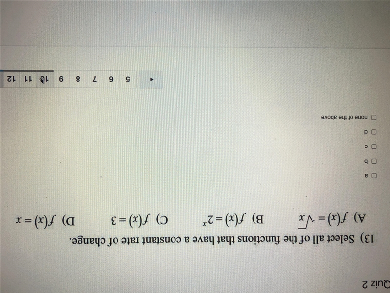 Select all of the functions that have a constant rate of change-example-1