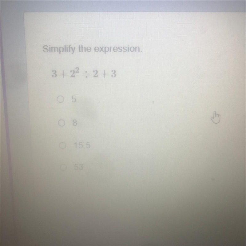 Simplify the expression 3+2^2 / 2+3-example-1