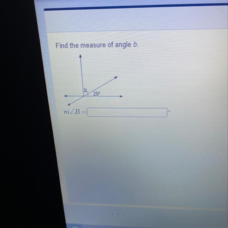 Find the measure of angle b. 29 m/B=-example-1