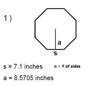 Determine the area of the shape above. The formula for the area of a polygon is: Area-example-1