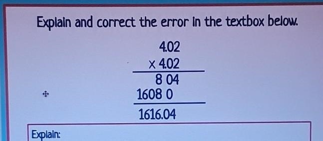 HELP ME ASAPP!! Explain and correct the error in the textbox below. ​-example-1