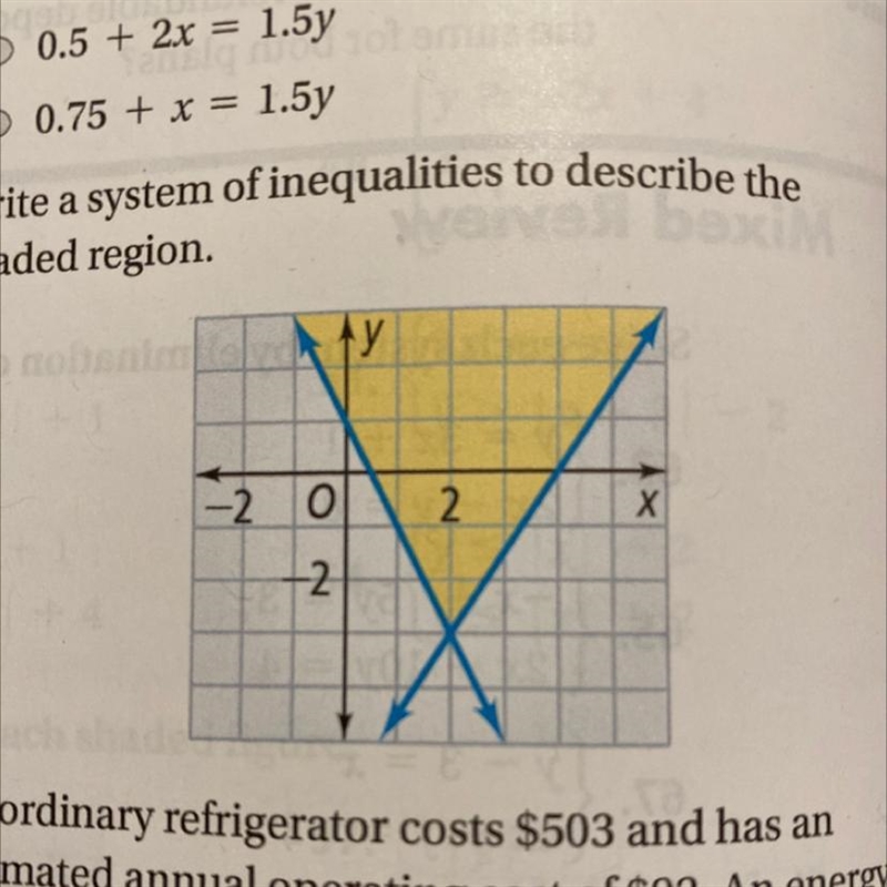 Please help!! How do you do this? Write a system of inequalities to describe the shaded-example-1