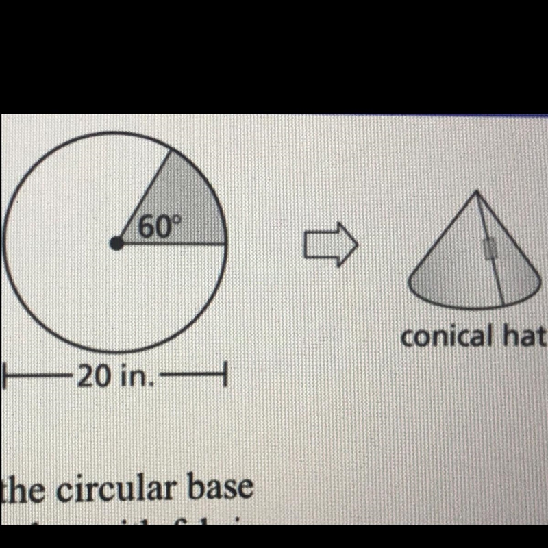 NEED HELP GEOMETRY ASAP 1. What is the circumference, in inches, of the circular base-example-1