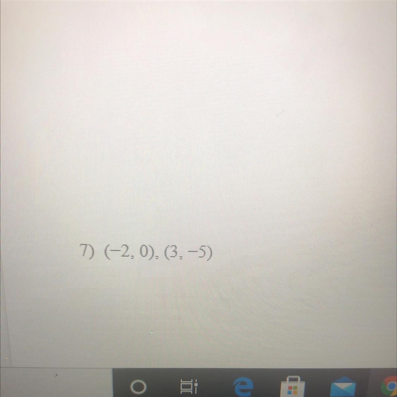 What's the distance of (-2, 0), (3, -5) plz help thank you-example-1