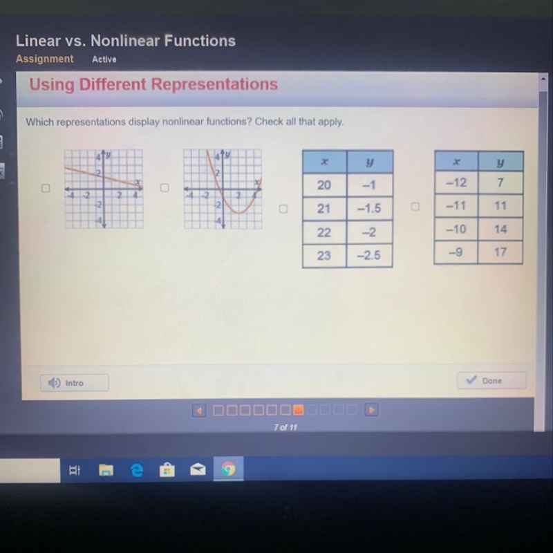 Which representations display nonlinear functions? Check all that apply-example-1