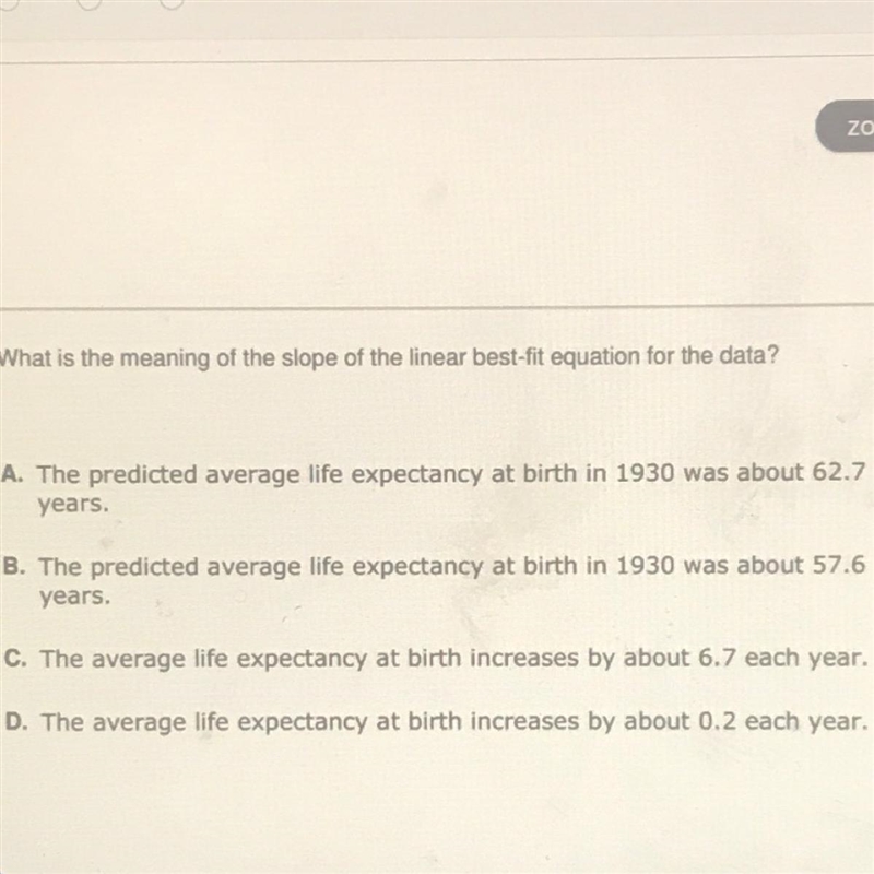 The table below shows the U.S. average life expectancy at birth, in years, in various-example-1