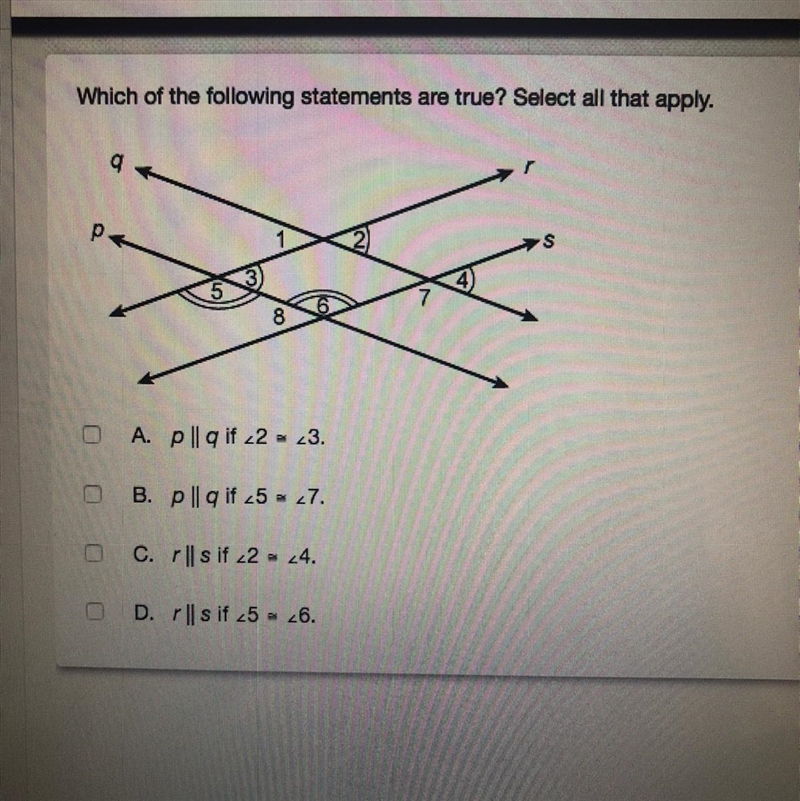 Which of the following statements are true? Select all that apply.-example-1