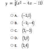 Select the correct answer. What is the focus point of a parabola with this equation-example-1