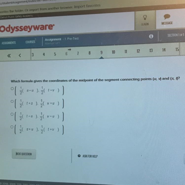 Which formula gives the coordinates of the midpoint of the segment connecting points-example-1