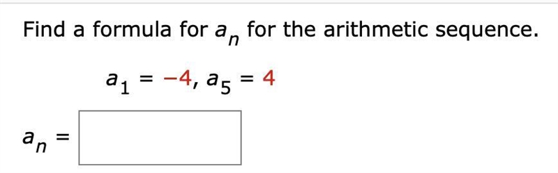 Find a formula for an for the arithmetic sequence.-example-1