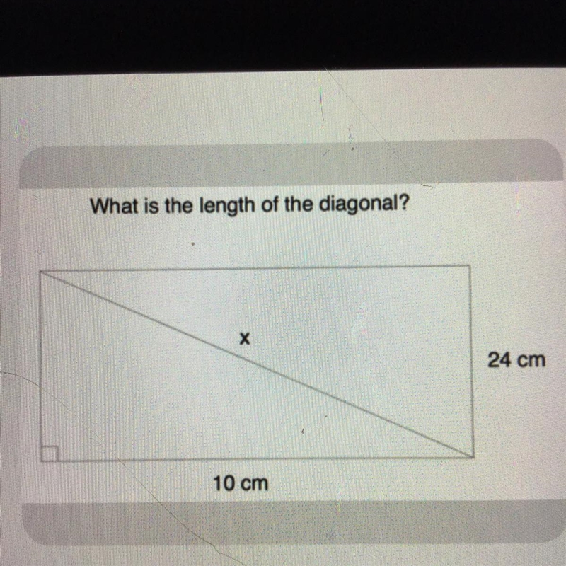 What is the length of the diagonal?-example-1