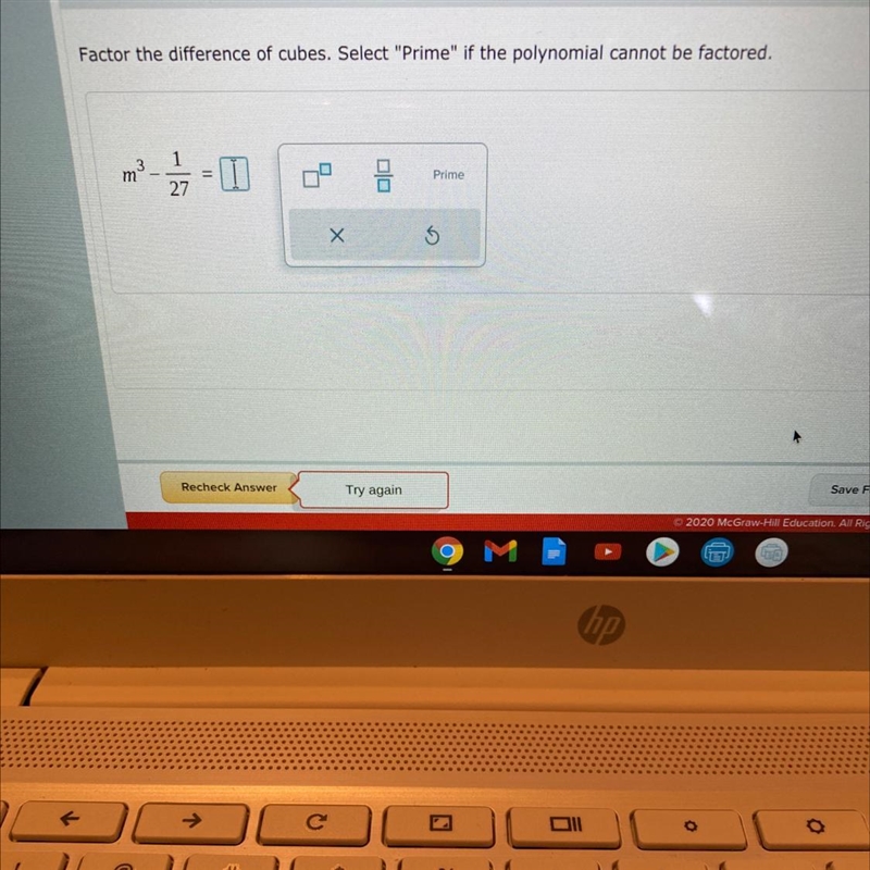 Factor the difference of cubes. Select prime if the polynomial cannot be factored-example-1